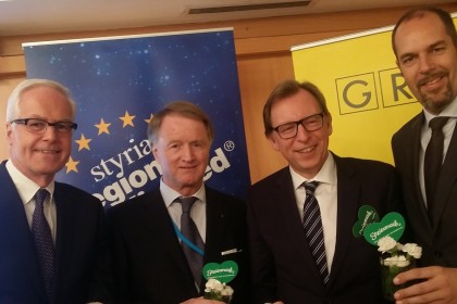 Steiermark-Empfang in Teheran: Gerhard Rüsch, Jochen Pildnder-Steinburg, Christian Buchmann und Jürgen Roth &copy;&nbsp;ICS