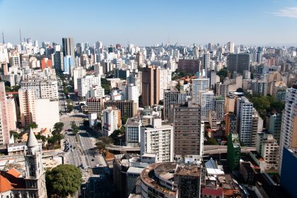 &copy;&nbsp;Aerial view of the city of sao paulo region avenue consolation