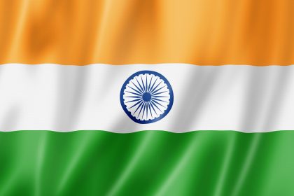 © India flag, three dimensional render, satin texture